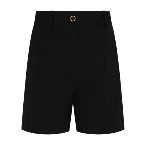 Zwarte wollen shorts met pleather detail Patou , Black , Dames