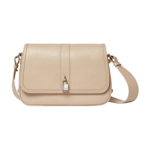 Elegante Crossbody Tas met Decoratief Slot Marina Rinaldi , Beige , Da...