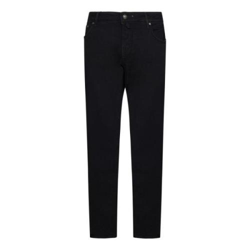 Zwarte Slim-Fit Denim Jeans Hand Picked , Black , Heren