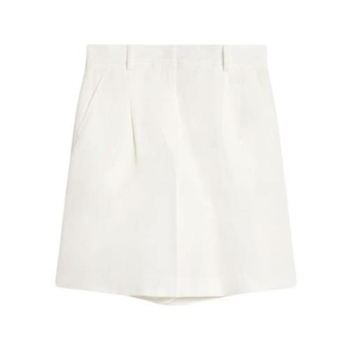 Witte Bermuda Linnen Broek Max Mara Weekend , Beige , Dames