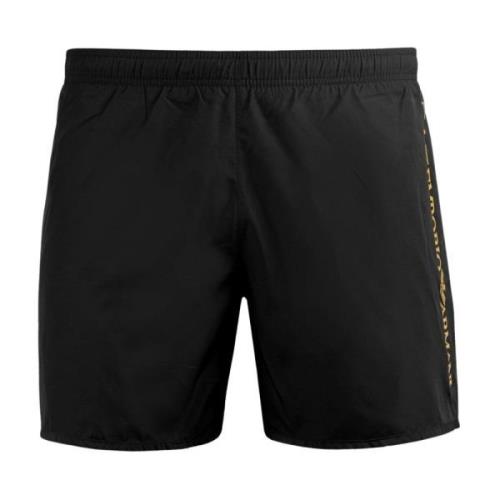 Heren Sportieve Polyester Shorts Emporio Armani EA7 , Black , Heren