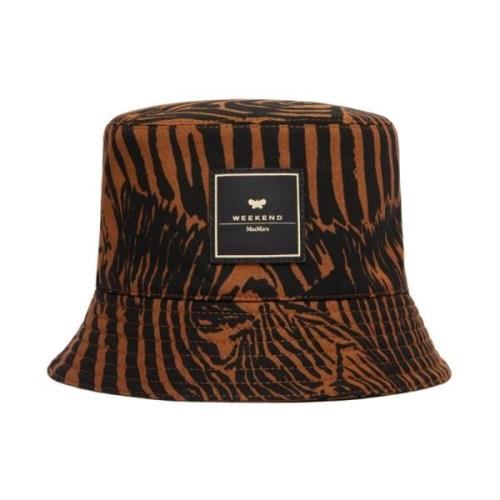 Bucket Hat met Dierenprint Max Mara Weekend , Brown , Dames