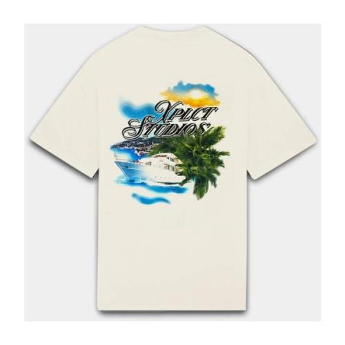 Yacht T-Shirt Heren Gebroken Wit Xplct Studios , Beige , Heren