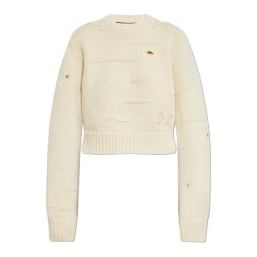 Korte wollen trui Dsquared2 , Beige , Dames