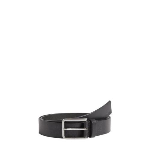 Stijlvolle Leren Riem met Gesp Calvin Klein , Black , Heren