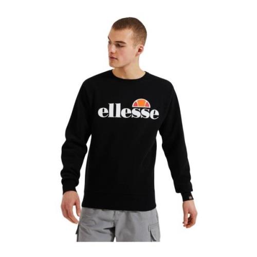 Heren Sweatshirt Comfort Fit Geribbelde Halslijn Ellesse , Black , Her...