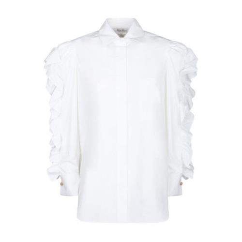 Witte Oversized Shirt met Pofmouwen Max Mara , White , Dames