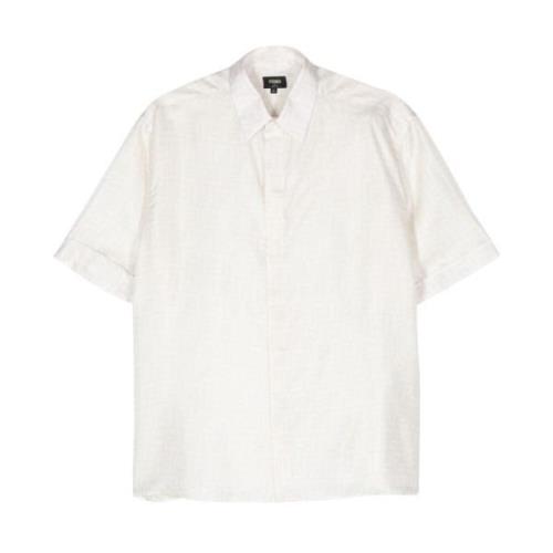 Zijden FF Motief Shirt Fendi , Beige , Heren