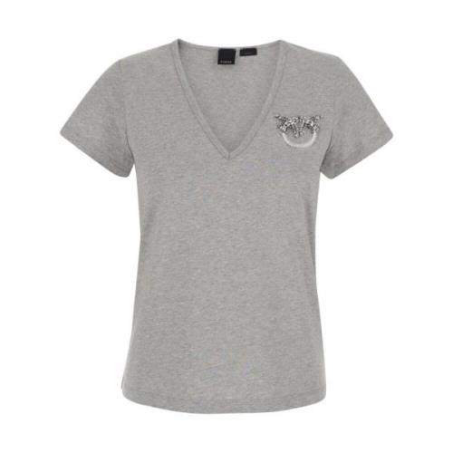 Grijze Turbato T-shirt en Polo Pinko , Gray , Dames