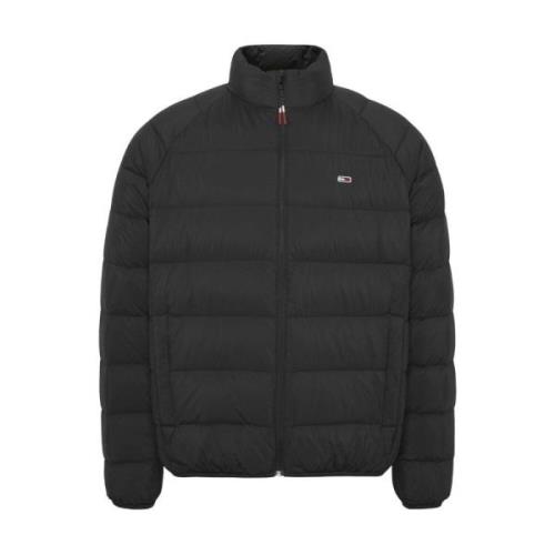 Zwarte Donsjas met Opstaande Kraag Tommy Hilfiger , Black , Heren