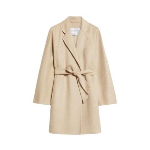 Luxe Wollen Jas Kimono Stijl Max Mara , Beige , Dames