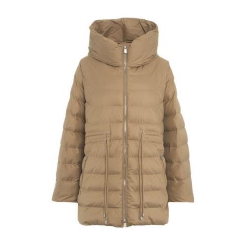 Gewatteerde Eco Donsjas met Hoge Kraag Pinko , Beige , Dames