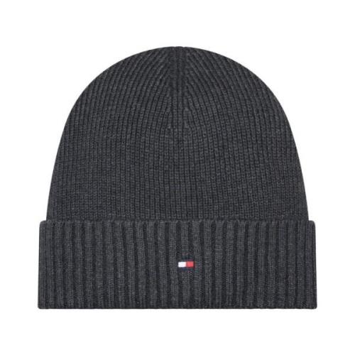 Grijze Cashmere Blend Cap Tommy Hilfiger , Gray , Heren