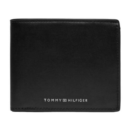 Zwarte Leren Portemonnee Mannen Eenvoudige Stijl Tommy Hilfiger , Blac...