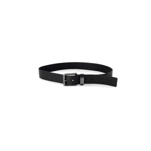 Zwarte Leren Riem Klassieke Stijl Calvin Klein Jeans , Black , Heren