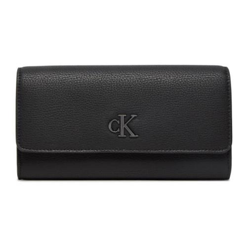 Zwarte Portemonnee met Clip Sluiting Calvin Klein Jeans , Black , Dame...