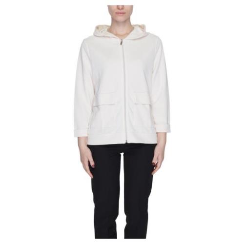 Witte Rits Hoodie Street One , White , Dames