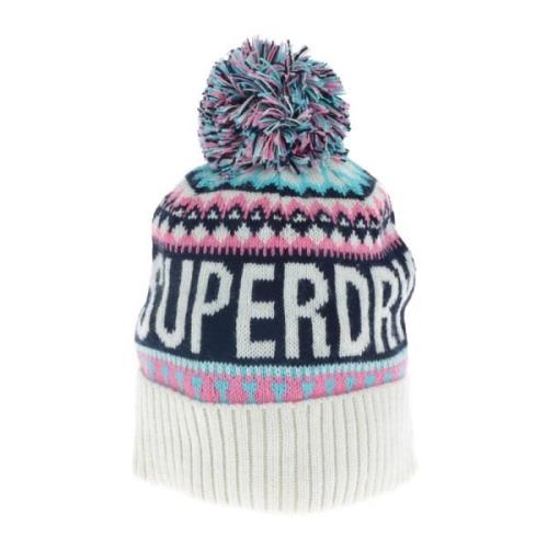 Gestreepte witte pet voor vrouwen Superdry , Multicolor , Dames