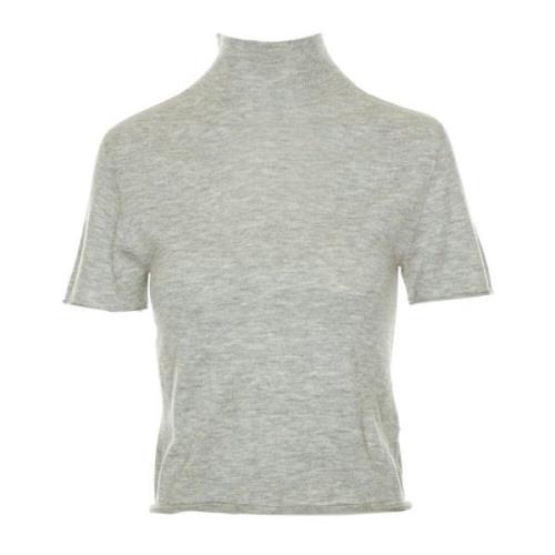 Gebreide Turtle Neck Cropped T-Shirt Drykorn , Gray , Dames