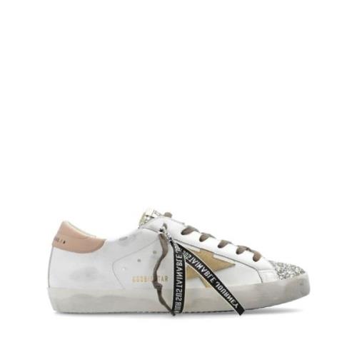 Wit Geel Ster Kalf Sneakers Golden Goose , White , Dames