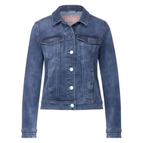 Blauwe Knoopjas Lange Mouwen Street One , Blue , Dames