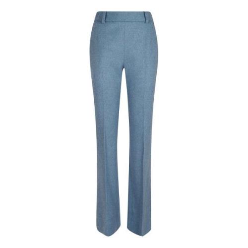 Blauwe Wol Bootcut Broek Ermanno Scervino , Blue , Dames