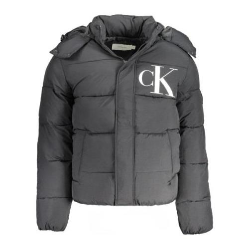 Zwarte Hoodie met Logoprint Calvin Klein , Black , Heren