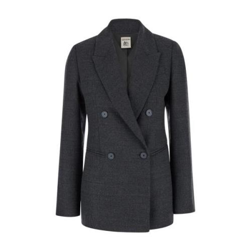 Dubbelrijige Grijze Blazer Jas Semicouture , Gray , Dames