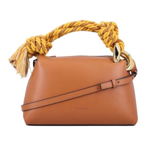 Rope Handle Leather Handbag JW Anderson , Brown , Dames