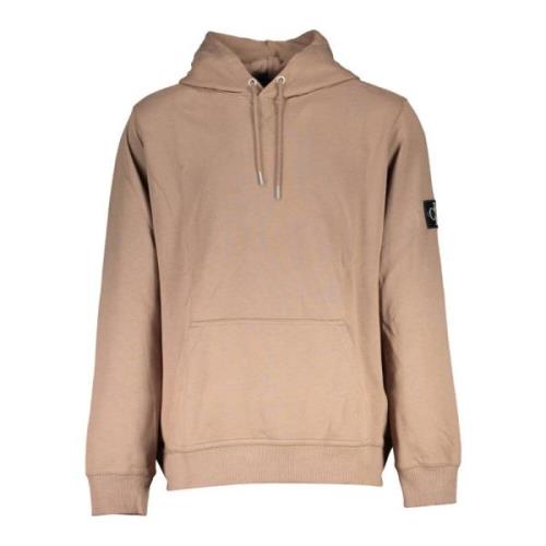 Bruine Hoodie met Logo Calvin Klein , Brown , Heren