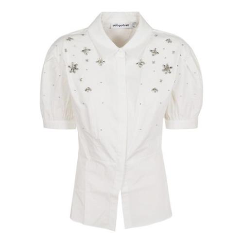 Witte Topwear voor Vrouwen Aw24 Self Portrait , White , Dames