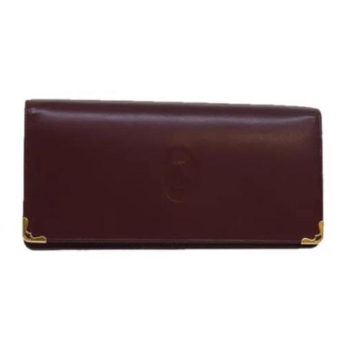 Pre-owned Leather wallets Cartier Vintage , Red , Dames