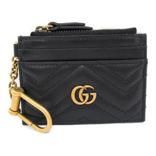 Pre-owned Leather wallets Gucci Vintage , Black , Dames