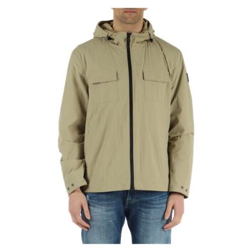 Jas van technische stof met capuchon Dekker , Beige , Heren