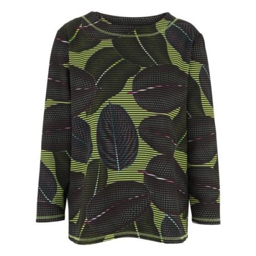 Bladprint Sweatshirt Doris S , Green , Heren