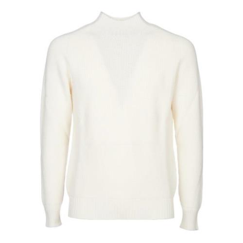 Witte Mock Neck Sweater English Rib Tagliatore , White , Heren