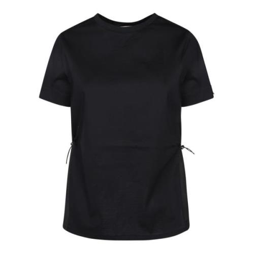 Zwart T-shirt met zijdelingse trekkoord Herno , Black , Dames