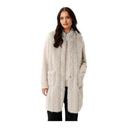 Faux Fur Vest Grijs IN Front , Gray , Dames