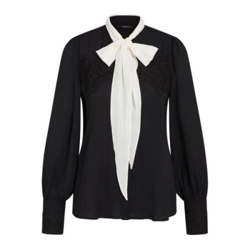 Elegante Camillabbdura Zwarte Shirt met Strik Bruuns Bazaar , Black , ...