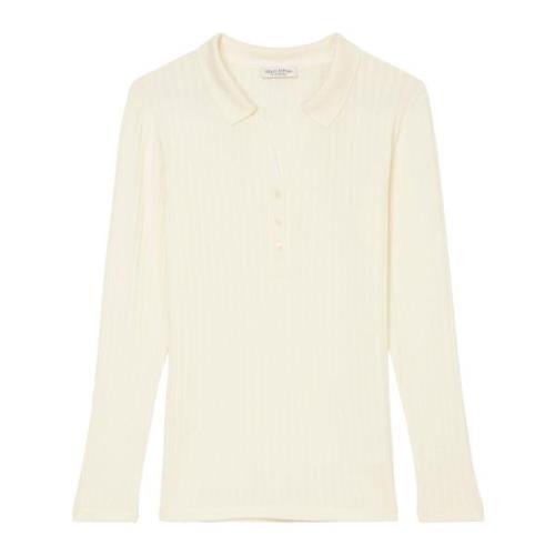 Lange mouw poloshirt regular Marc O'Polo , Beige , Dames