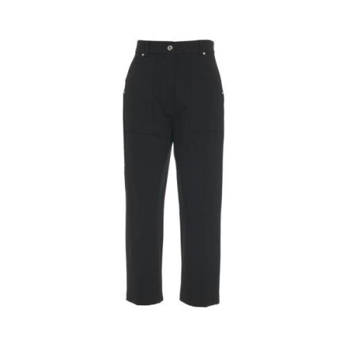 Casual Geknipte Broek Pinko , Black , Dames