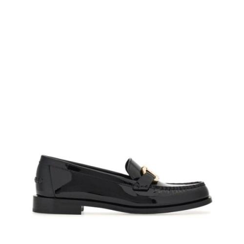 Zwarte platte schoenen met Gancini gesp Salvatore Ferragamo , Black , ...