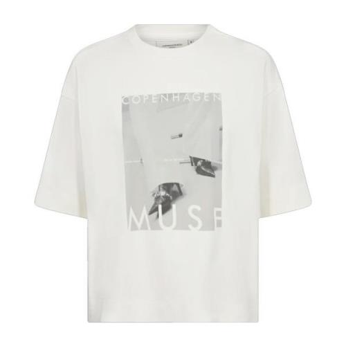 Grafische Print Oversized T-Shirt Copenhagen Muse , White , Dames