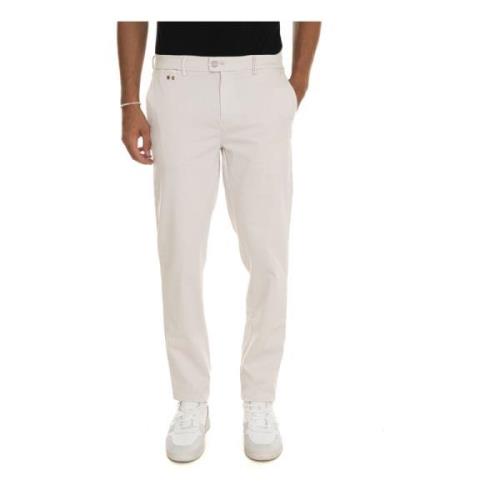 Aanpasbare Luisregular chino met leren logo Tramarossa , White , Heren