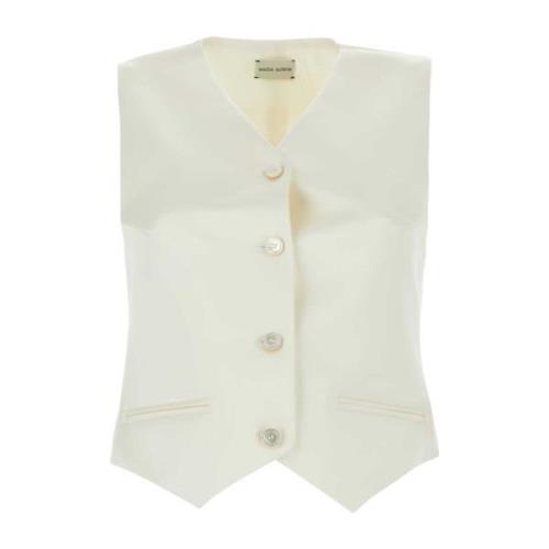 Ivoor Katoenmix Vest Magda Butrym , White , Dames