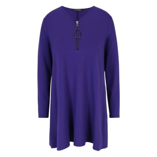 Flared Long Shirt with Decorative Pendant Doris S , Purple , Dames