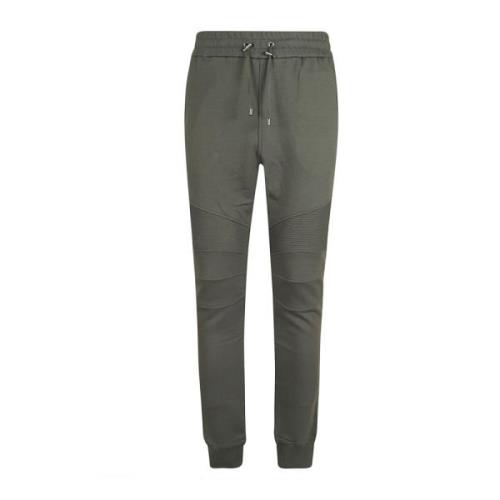 Geribbelde Flock Sweatpants Balmain , Green , Heren