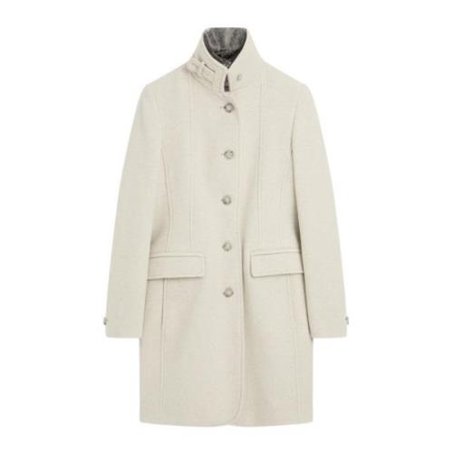 Urban Stand-Up Collar Coat met Faux Fur Cinque , Beige , Dames