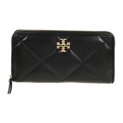 Zwarte Matelassé Portemonnee Tory Burch , Black , Dames