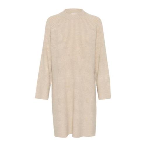 Grijze Gebreide Jurk Kaffe , Beige , Dames